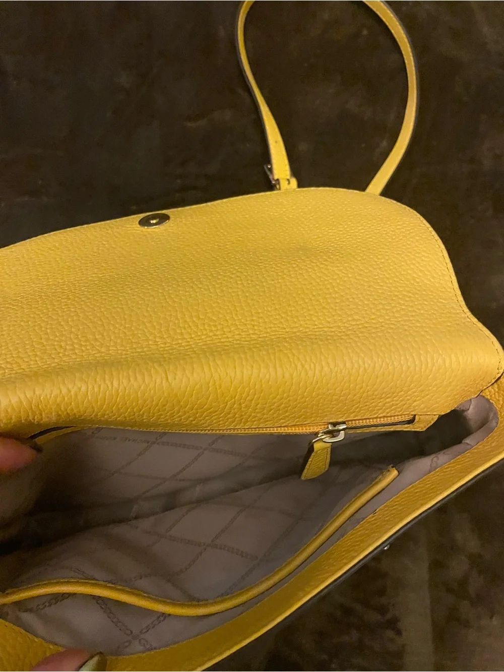 Michael Kors Bright Yellow Pebble Leather Crossbody. New without tags.